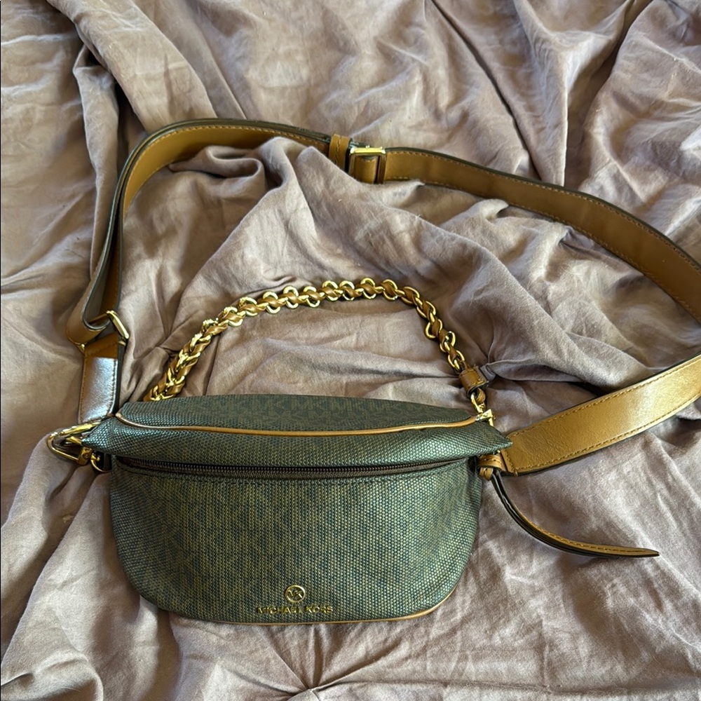 Michael Kors Brown and Gold Luxe Crossbody Bag